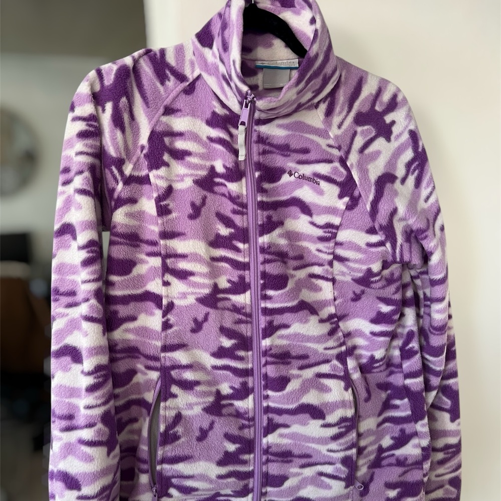 Columbia Purple and White Fleece Jacket